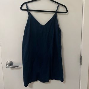 Aritzia Wilfred Free denim spaghetti strap mini dress